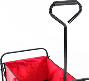 Cărucior de plajă pliabil de grădină roșu