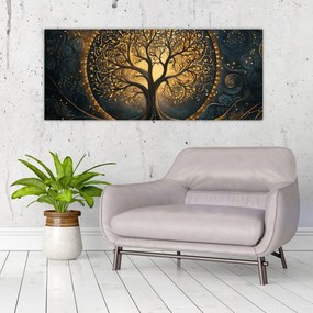 Tablou – Arbore cu aură aurie (120x50 cm)