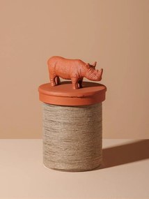 Cutie decorativa, din sticla si rasina, Rhinoceros