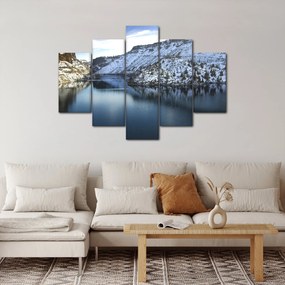 Tablou - peisaj de iarnă cu lac (150x105 cm)