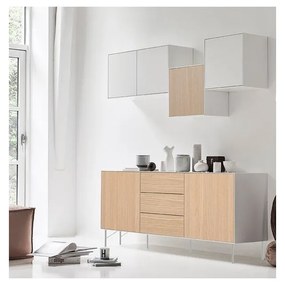 Comodă cu uși cu aspect de lemn Edge by Hammel, alb