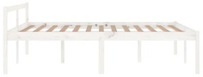 Cadru de pat King 5FT, alb, 150x200 cm, lemn masiv de pin Alb, 150 x 200 cm