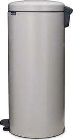 Cos de gunoi cu pedala Brabantia NewIcon 1010442, 30 l, Inchidere lenta, Baza antiderapanta, Gri deschis