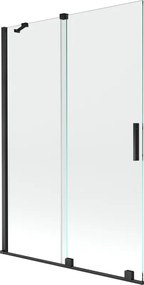 Mexen Velar paravan de duș 2-panouri glisante 120 x 150 cm, transparent, negru - 896-120-000-01-70