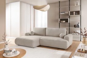 Colțar extensibil cu funcție de dormit Lotulis Mini stânga - crem material hidrofob Blur 01