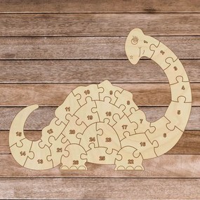 SENTOP | Puzzle din lemn pentru copii - Dinozaur și numere 26 piese | SENTOP
