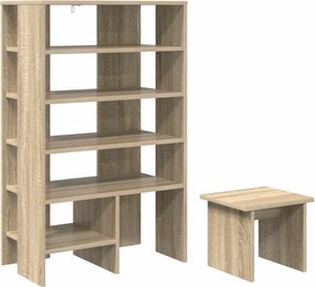 vidaXL Dulap pentru pantofi cu raft 2 pcs Stejar Sonoma Lemn compozit