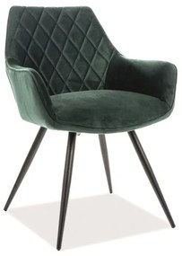 Scaun de masa catifea Verde / Negru, LINEA VELVET