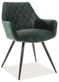 Scaun de masa catifea Verde / Negru, LINEA VELVET