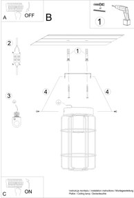 Plafonieră Sollux SL.1262 GOTTO 1xE27/15W/230V negru