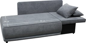 Canapea extensibilă, culoare gri, LIAMI