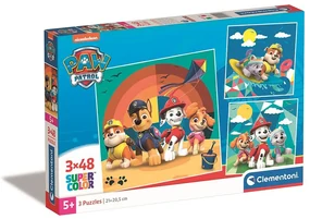 Patrula Cățelușilor Beach 3x48 de piese Puzzle Clementoni
