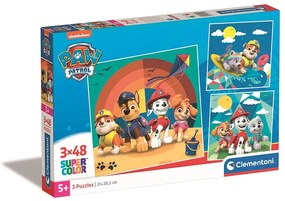 Patrula Cățelușilor Beach 3x48 de piese Puzzle Clementoni