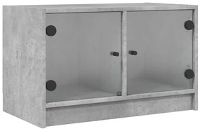 836360 vidaXL Comodă TV cu uși din sticlă, gri beton, 68x37x42 cm