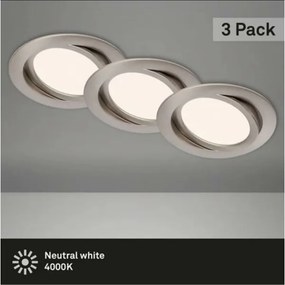 SET 3x corp de iluminat LED pentru baie Briloner 7116-432 FLAT IN LED/9W/230V IP23