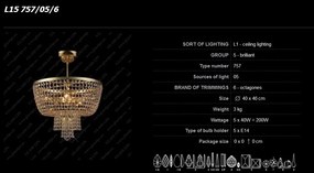 Plafonier cristal Bohemia L15 757/05/6