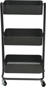 Carucior servire MIKE, negru, metal, 43x35x79 cm