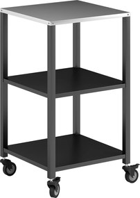 Outsunny Cărucior pentru grătar 3-etaje masă pentru grătar cu suprafață din oțel inoxidabil, roți, cărucior mobil de servire 50 x 50 x 90 cm Negru | Aosom Romania