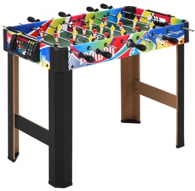 HOMCOM Masă de Fotbal cu 2 Panouri de Scor, din Lemn, Oțel Inoxidabil și Plastic, 86.5x43.5x63 cm, Multicolor | Aosom Romania