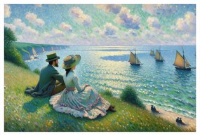 Tablou priveliște romantică spre mare