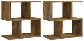 815829 vidaXL Noptiere, 2 buc., stejar fumuriu, 50x30x51,5 cm, lemn prelucrat