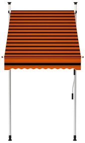 Copertina retractabila manual, portocaliu si maro, 100 cm 100 cm