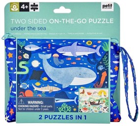 Petit Collage - Animalutele marii, puzzle cu 2 fete