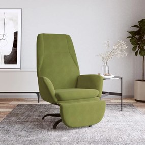 3097851 vidaXL Scaun de relaxare cu taburet, verde deschis, catifea