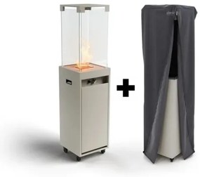 Șemineu de exterior pe gaz Planika Faro GAS 142x36 cm 8kW gri + capac de protecție
