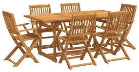 3321528 vidaXL Set mobilier de grădină 7 piese 180x90x75 cm, lemn masiv acacia