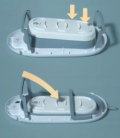 Cada de baie pliabilă pentru copii VAIANA PREMIUM cu șezlong și suport - mai multe culori Gri