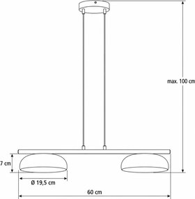 Lustru pe cablu OLAF 2xGX53/12W/230V negru/auriu