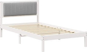 vidaXL Cadru de pat cu tăblie tapițată Gri deschis 100 x 200 cm