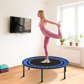SPORTNOW Trambulină Elastică Fitness cu 36 de Corzi din Oțel și PP, Ø114x31 cm, Albastru | Aosom Romania