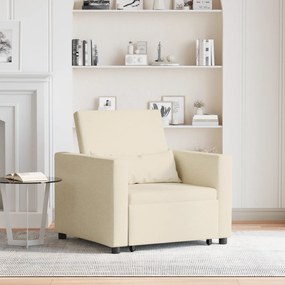 vidaXL Sofa Pat Unilaterala cu roți Crem 90 x 165 x 87 cm țesătură