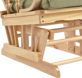 Scaun balansoar cu suport pentru picioare, natural/verde, DALBERT