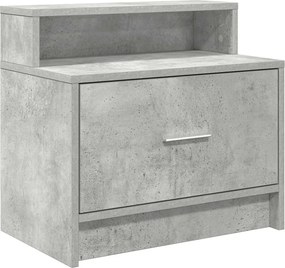 vidaXL Noptiera cu sertar gri beton 51x31x47 cm