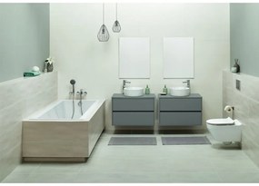 Dulap baie suspendat Cersanit Crea 100 cm pentru lavoar pe blat, gri Gri, 1000x450 mm