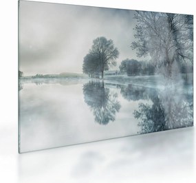 Tablou pe sticlă cu natura iarna (70x50 cm)
