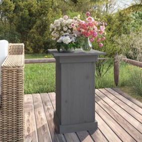 823631 vidaXL Suport pentru flori, gri, 40x40x60 cm, lemn masiv de pin