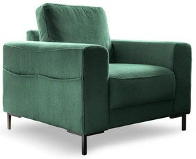 Fotoliu verde închis cu tapițerie din catifea reiată Lofty Lilly – Miuform