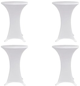 vidaXL Husă de masă cu picior Ø60 cm, 4 buc., alb, elastic
