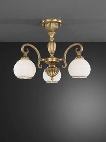 Lustra aplicata clasic design italian din alama, sticla 8400 RA-PL. 8420/3