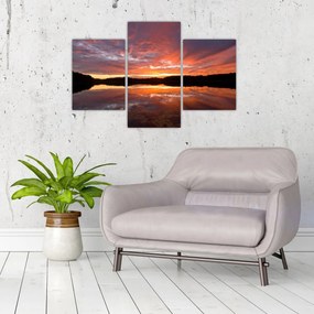 Tablou - Apus de soare peste lac (90x60 cm)