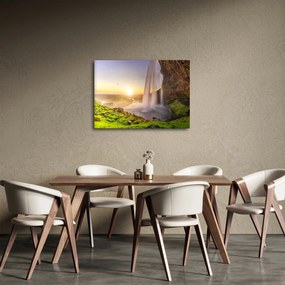 Tablou - Seljalandsfoss din spatele peșterii (70x50 cm)
