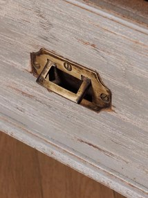 Consola din lemn reciclat, cu sertar si raft de depozitare, aspect vintage, Carthage