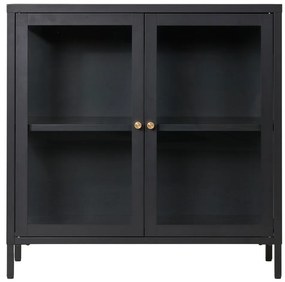Vitrină Dalby, 2 uși, oțel, negru 80x35x80 cm
