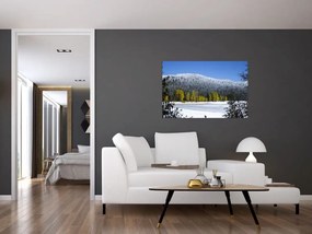 Tablou - munții înzăpeziți iarna (90x60 cm)