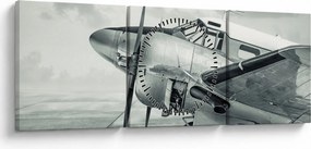 Tablou - Avion (cu ceas) (90x30 cm)
