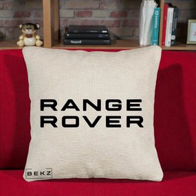 Perna Personalizata cu emblema Range Rover, 40x40 cm, Bej Canapea, Husa Detasabila, Perna Inclusa, BEKZ®